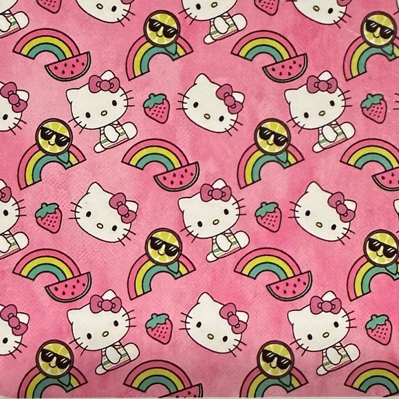 Hello Kitty Tie Dye Rainbow Pink Plush Silk Throw Blanket 50 x 70 inches - Picture 2 of 10